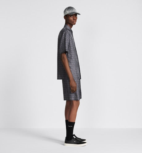 CD Diamond Bermuda Shorts • Deep Gray Silk Twill