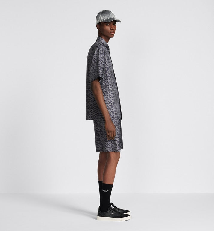 CD Diamond Bermuda Shorts • Deep Gray Silk Twill