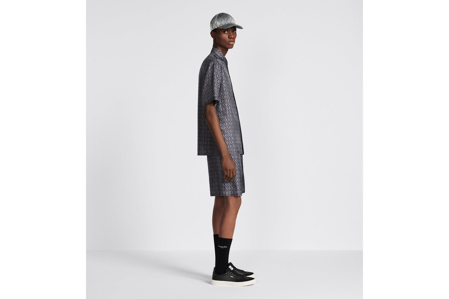 CD Diamond Bermuda Shorts • Deep Gray Silk Twill