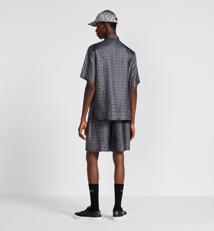 CD Diamond Bermuda Shorts • Deep Gray Silk Twill