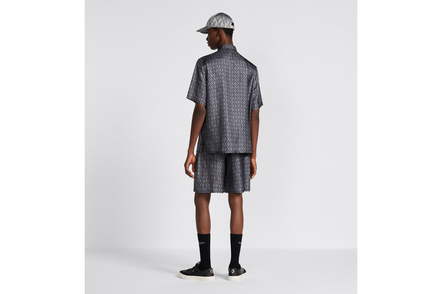 CD Diamond Bermuda Shorts • Deep Gray Silk Twill