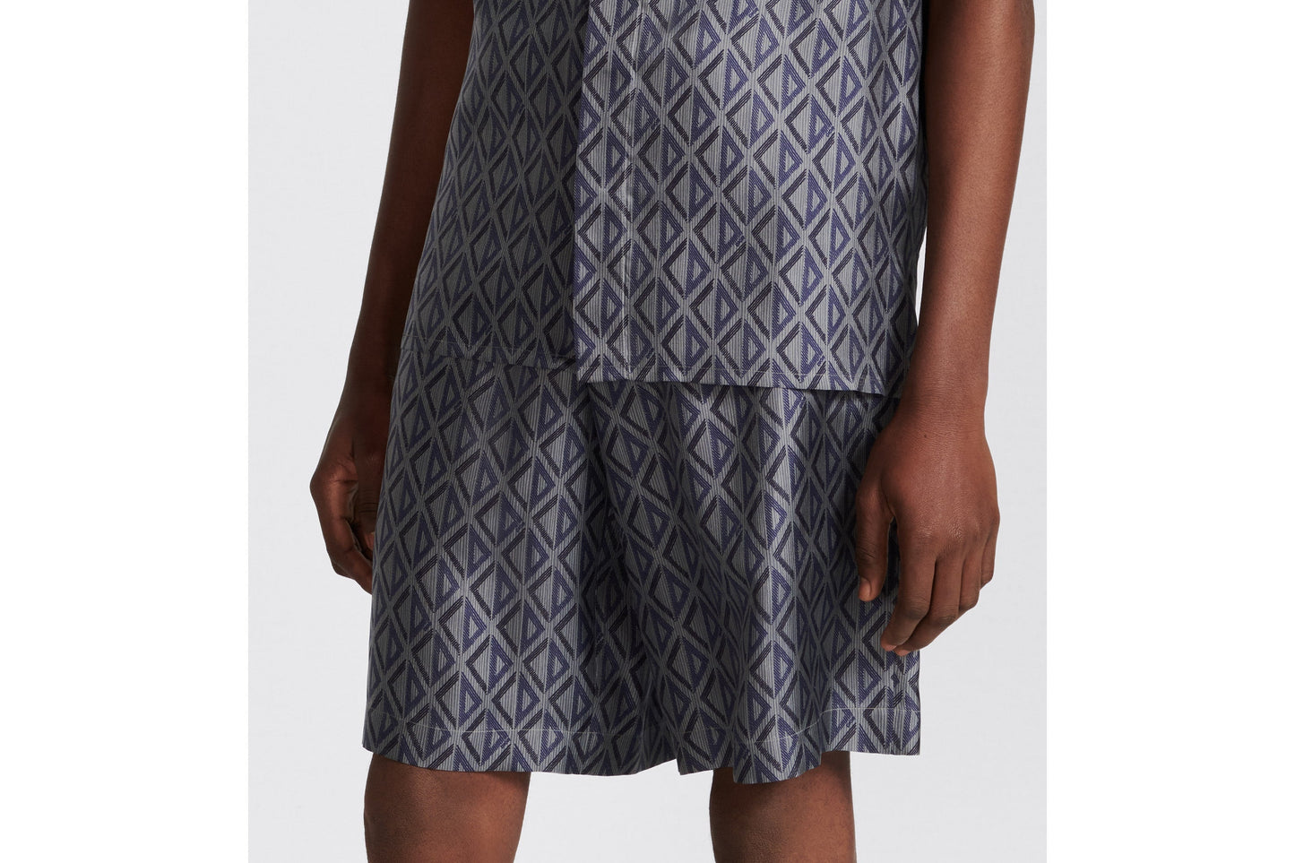 CD Diamond Bermuda Shorts • Deep Gray Silk Twill