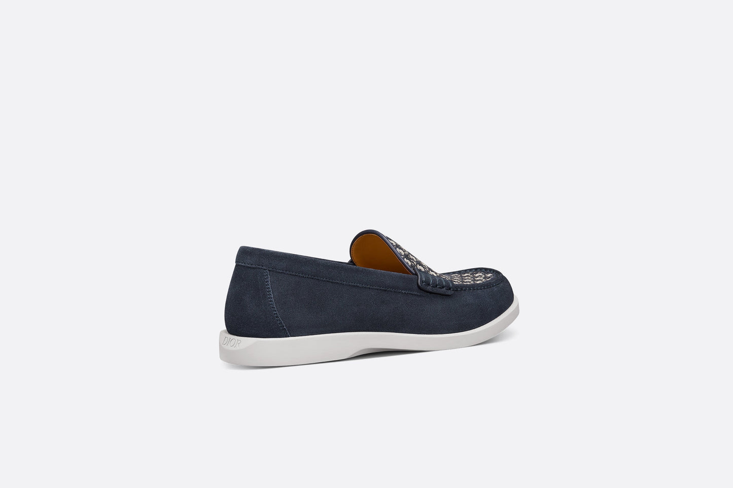 Dior Granville Loafer • Navy Blue Suede with Beige and Black Dior Oblique Jacquard