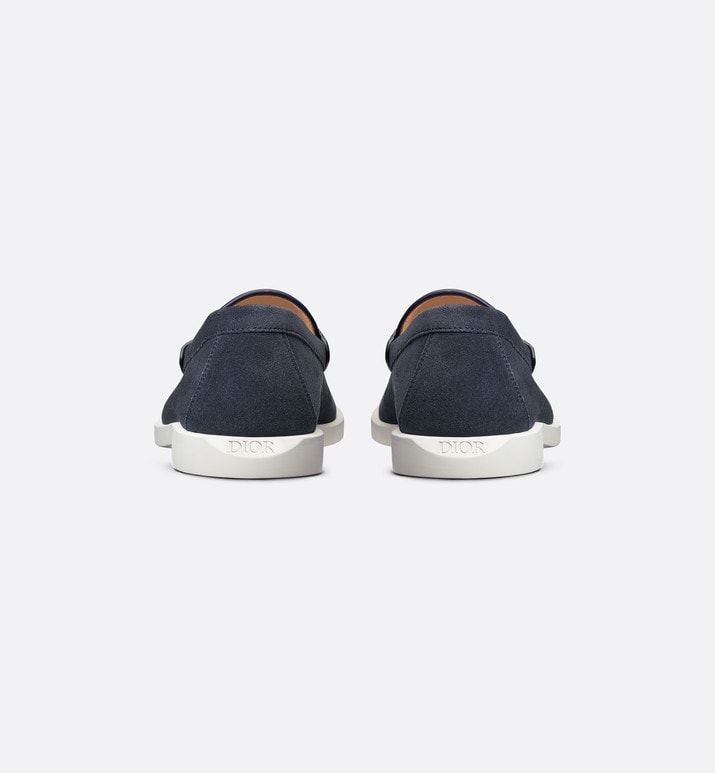 Dior Granville Loafer • Navy Blue Suede with Beige and Black Dior Oblique Jacquard