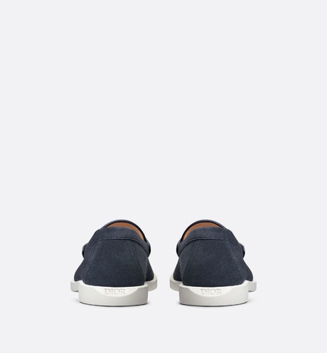 Dior Granville Loafer • Navy Blue Suede with Beige and Black Dior Oblique Jacquard