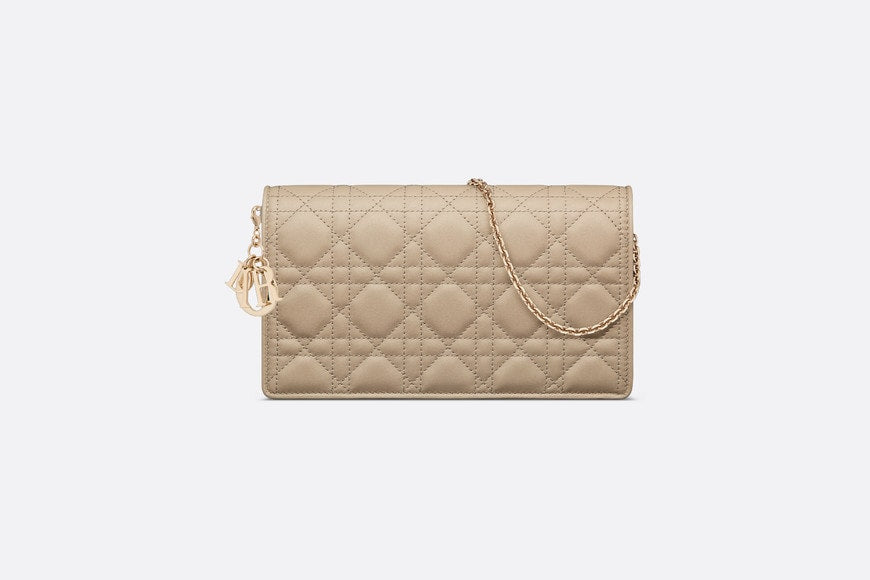 Lady Dior Pouch • Sand-Colored Cannage Lambskin