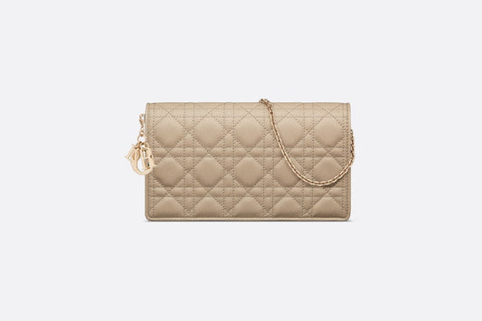 Lady Dior Pouch • Sand-Colored Cannage Lambskin