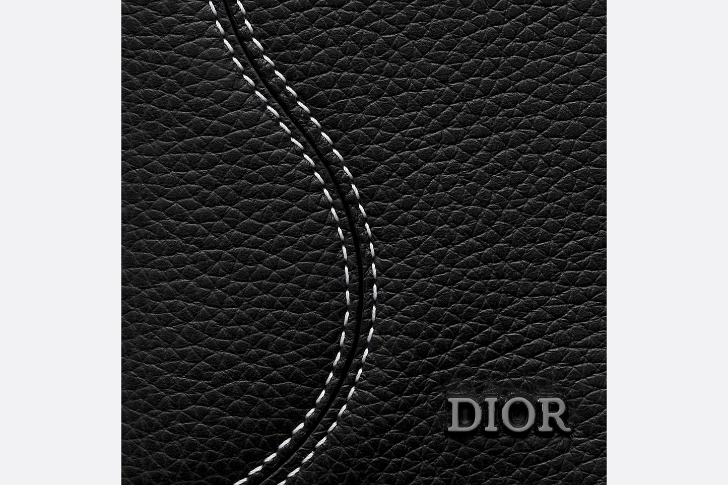 Saddle Bi-Fold Card Holder • Black Grained Calfskin Leather Marquetry