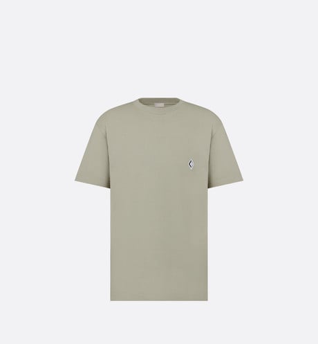 CD Diamond Relaxed-Fit T-Shirt • Beige Cotton Jersey