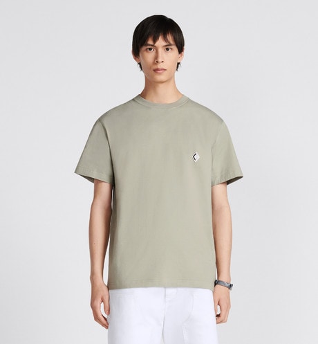 CD Diamond Relaxed-Fit T-Shirt • Beige Cotton Jersey