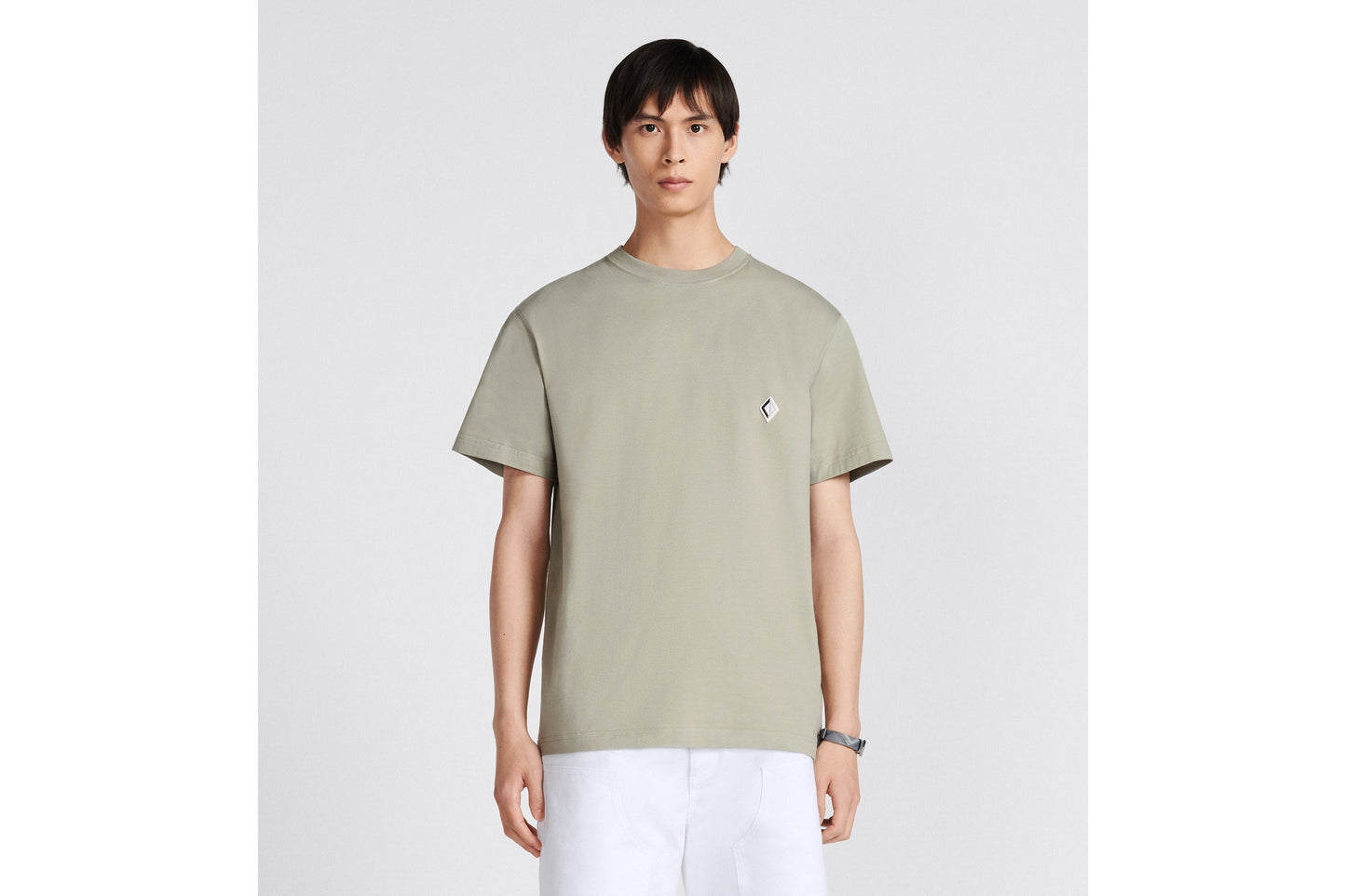 CD Diamond Relaxed-Fit T-Shirt • Beige Cotton Jersey
