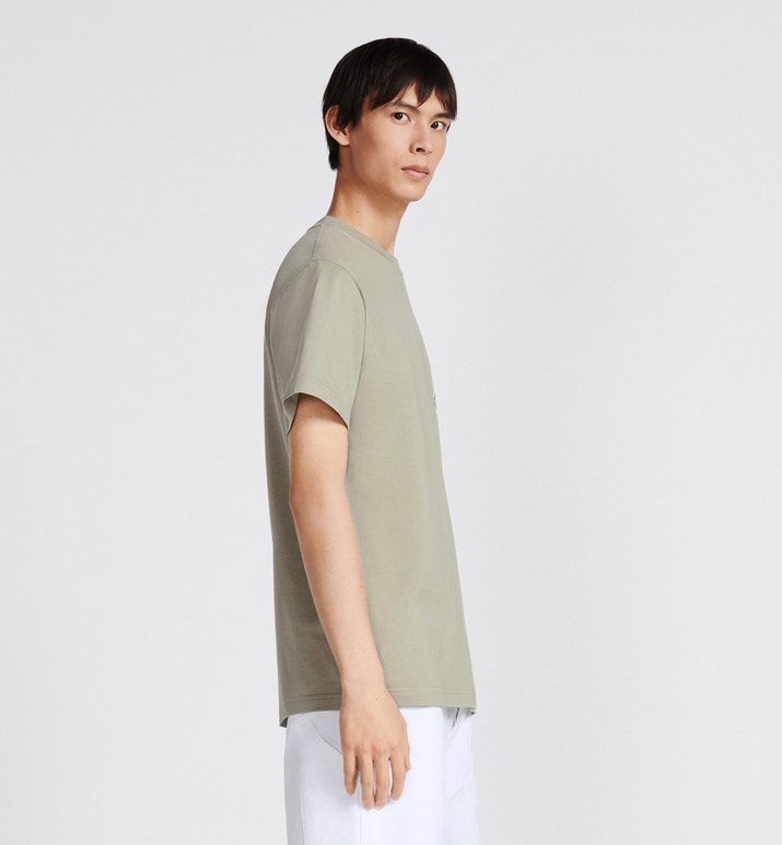 CD Diamond Relaxed-Fit T-Shirt • Beige Cotton Jersey