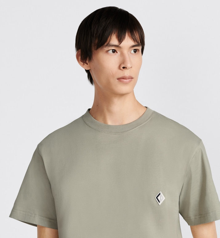 CD Diamond Relaxed-Fit T-Shirt • Beige Cotton Jersey