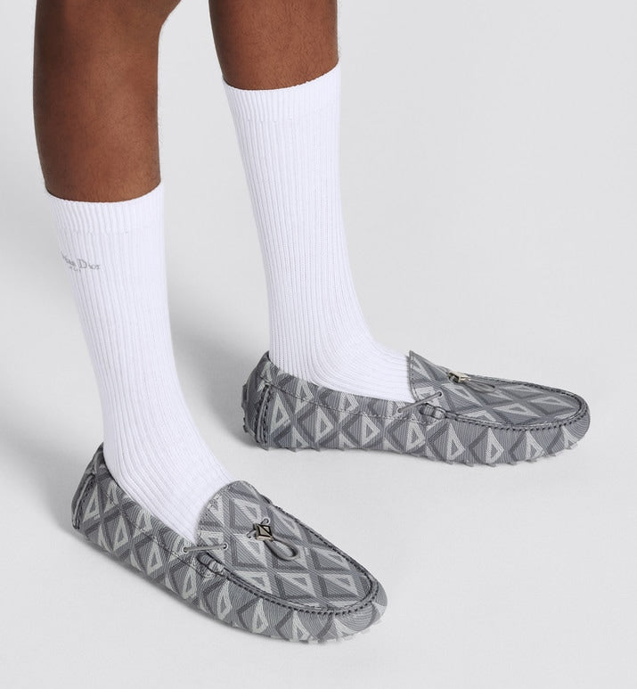 Loafer • Dior Gray Grained Leather with CD Diamond Motif