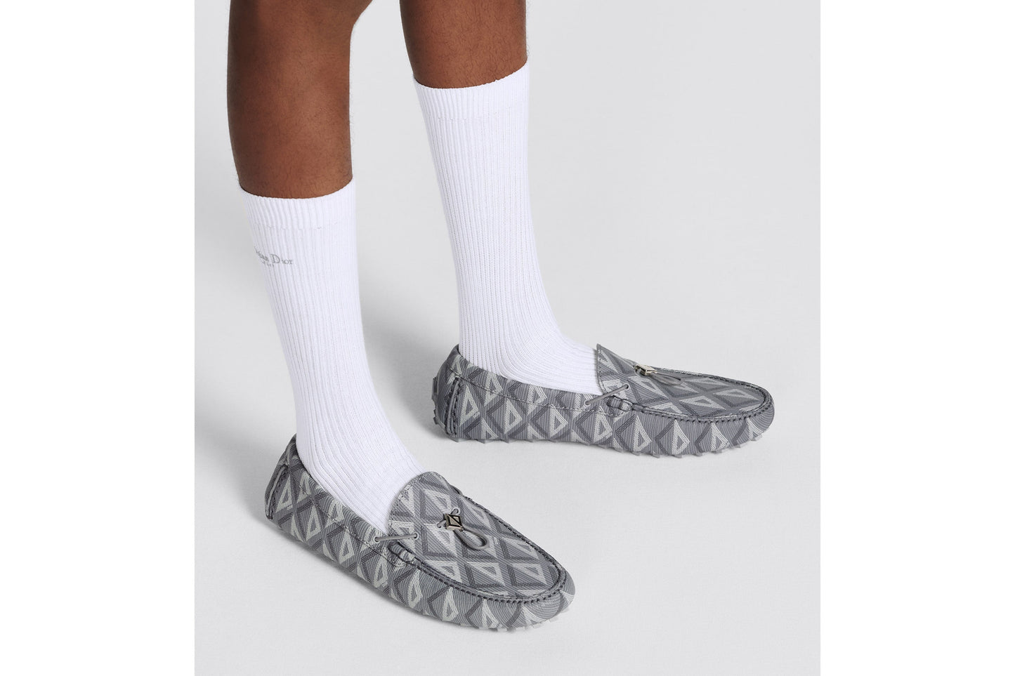 Loafer • Dior Gray Grained Leather with CD Diamond Motif