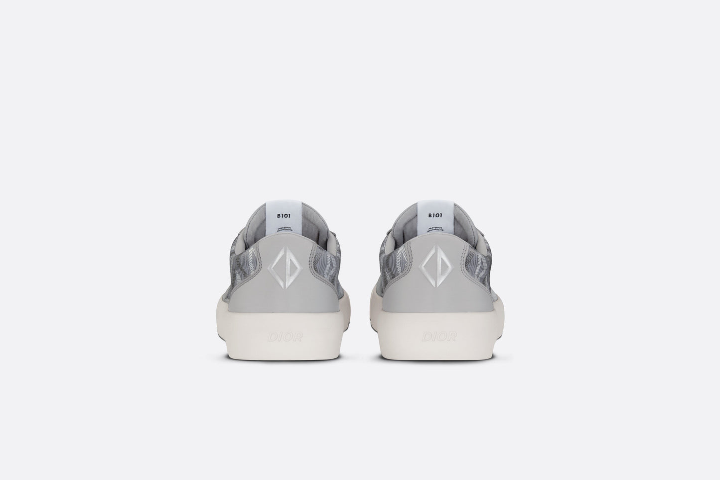 B101 Sneaker • Dior Gray CD Diamond Canvas, Smooth Calfskin and Nubuck