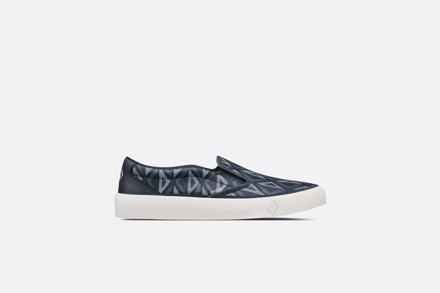 B101 Slip-On Sneaker • Navy Blue CD Diamond Canvas and Smooth Calfskin