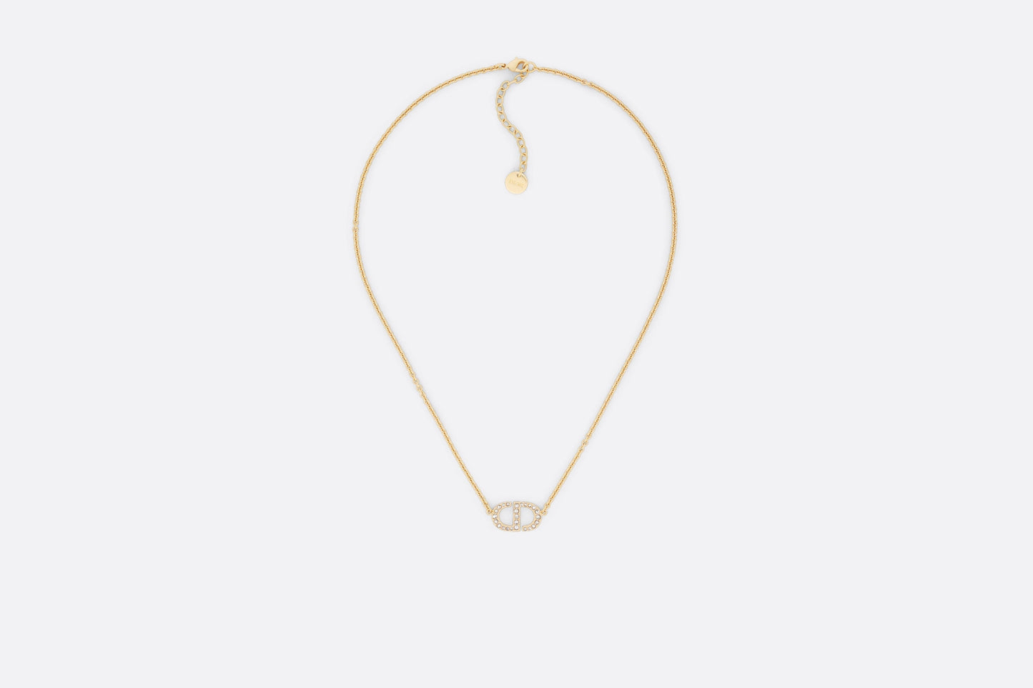 Petit CD Necklace • Gold-Finish Metal and Silver-Tone Crystals