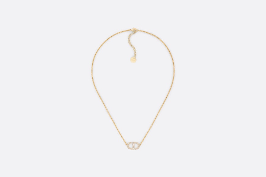 Petit CD Necklace • Gold-Finish Metal and Silver-Tone Crystals