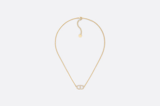 Petit CD Necklace • Gold-Finish Metal and Silver-Tone Crystals