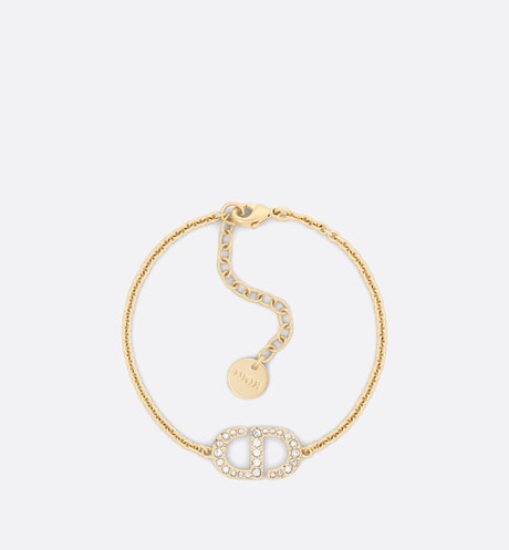 Petit CD Bracelet • Gold-Finish Metal and Silver-Tone Crystals