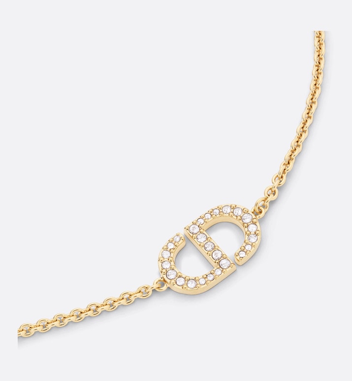 Petit CD Bracelet • Gold-Finish Metal and Silver-Tone Crystals