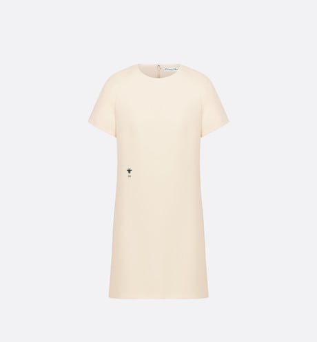 Straight Dress • White Wool and Silk