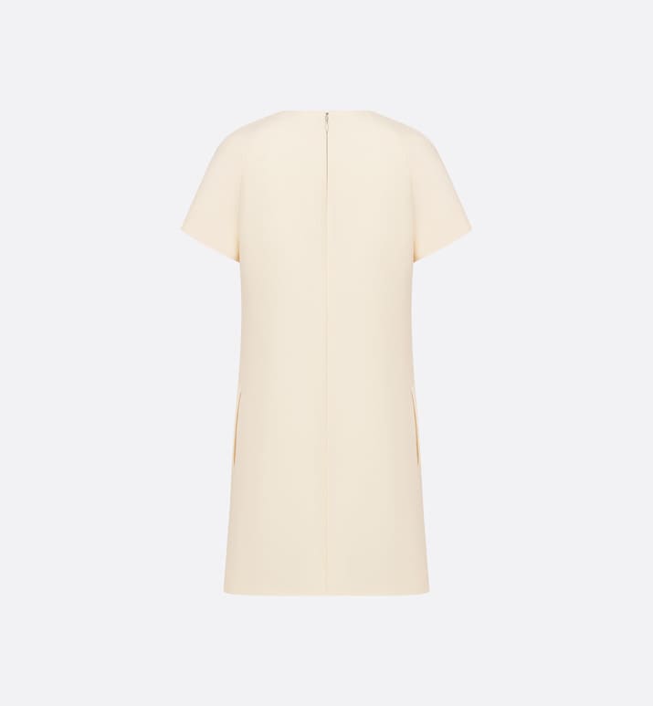 Straight Dress • White Wool and Silk