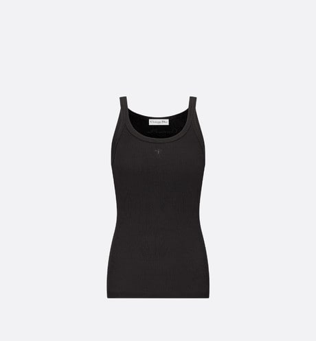 Tank Top • Black Ribbed Cotton Jersey
