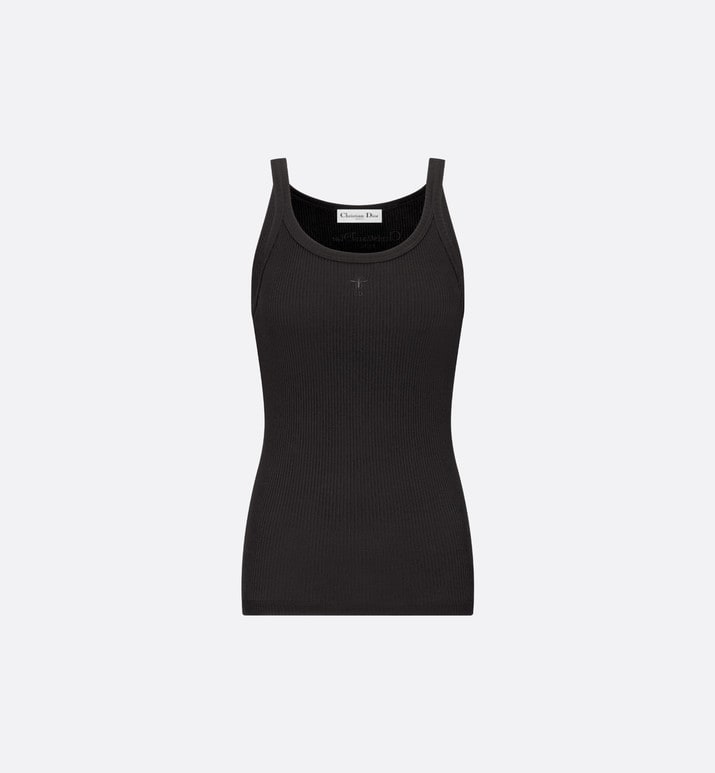 Tank Top • Black Ribbed Cotton Jersey
