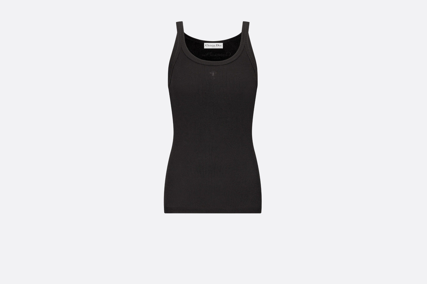 Tank Top • Black Ribbed Cotton Jersey