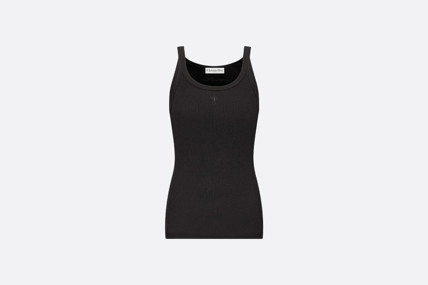 Tank Top • Black Ribbed Cotton Jersey