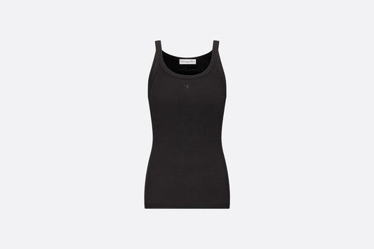 Tank Top • Black Ribbed Cotton Jersey