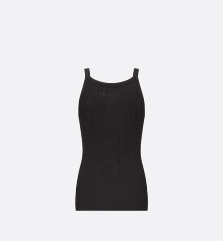 Tank Top • Black Ribbed Cotton Jersey