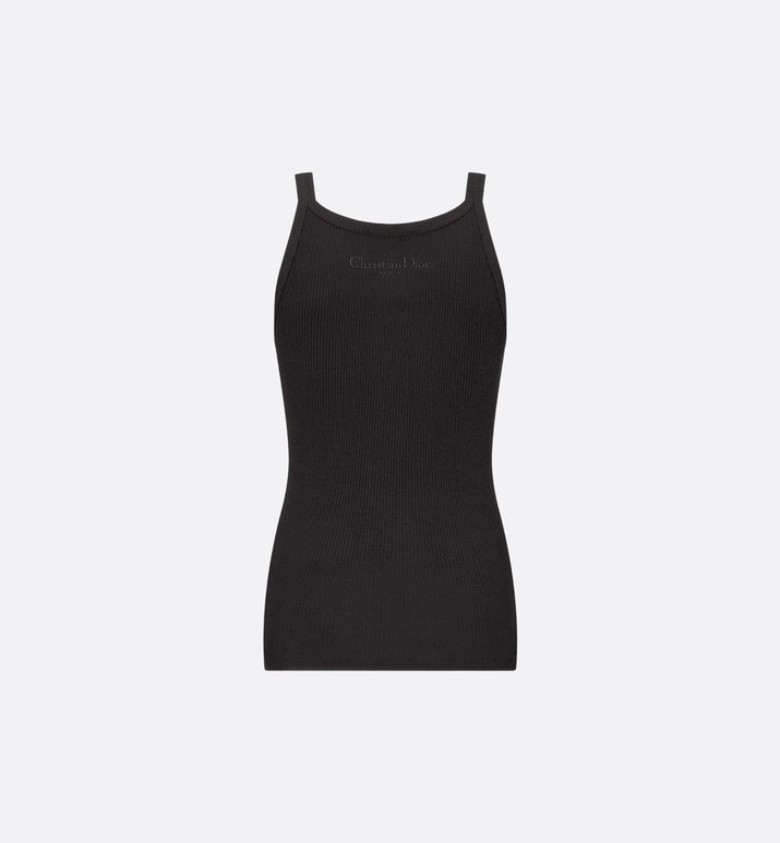 Tank Top • Black Ribbed Cotton Jersey