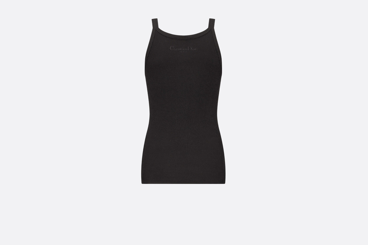 Tank Top • Black Ribbed Cotton Jersey
