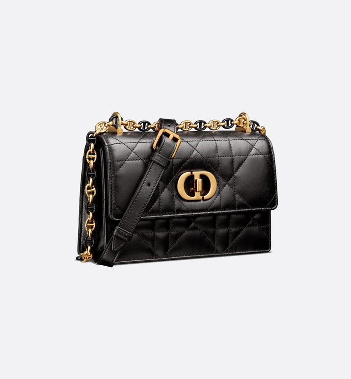 Mini Miss Caro Bag • Black Macrocannage Lambskin