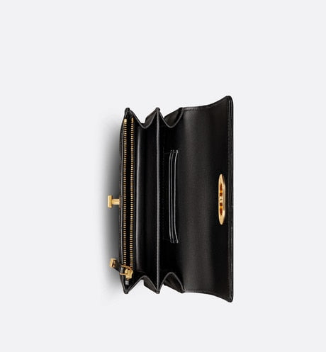 Mini Miss Caro Bag • Black Macrocannage Lambskin