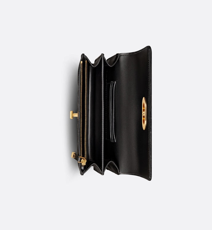 Mini Miss Caro Bag • Black Macrocannage Lambskin