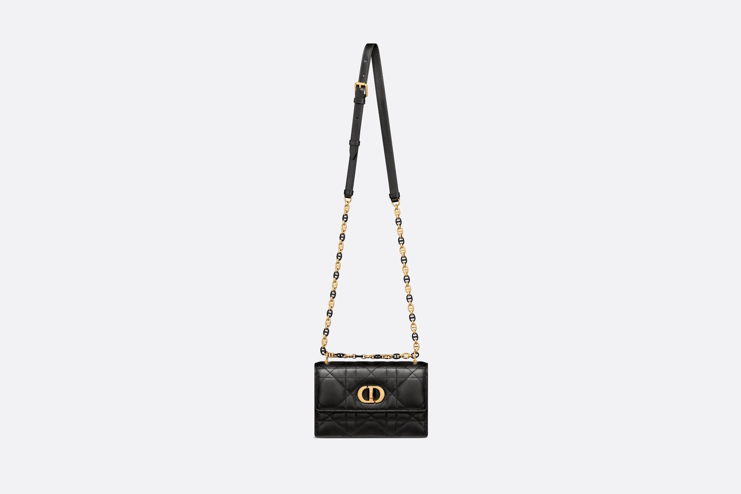 Mini Miss Caro Bag • Black Macrocannage Lambskin