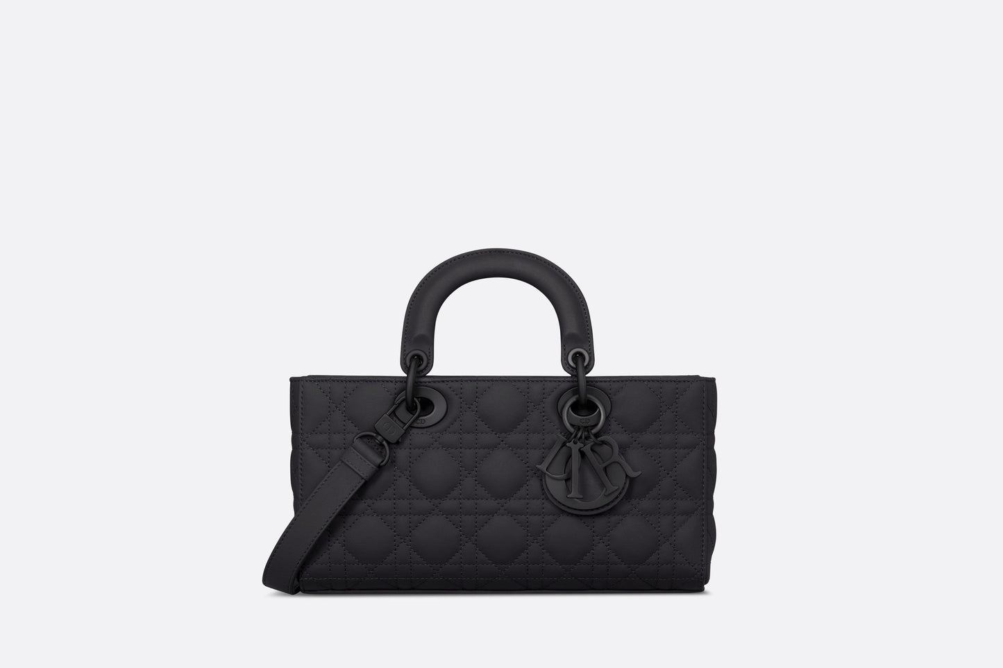 Medium Lady D-Joy Bag • Ultramatte Black Cannage Calfskin