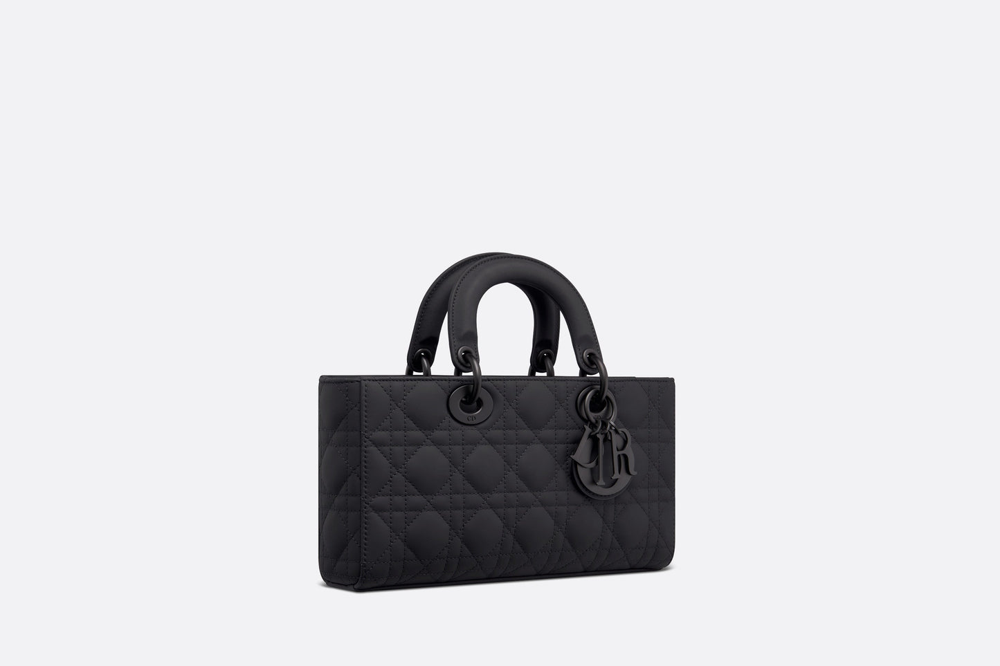 Medium Lady D-Joy Bag • Ultramatte Black Cannage Calfskin