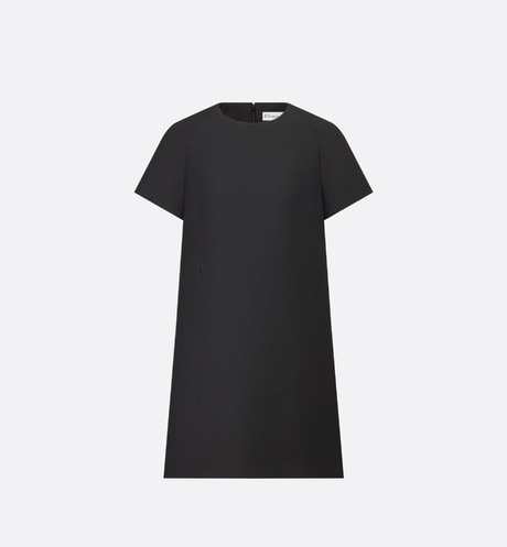 Straight Dress • Black Wool and Silk