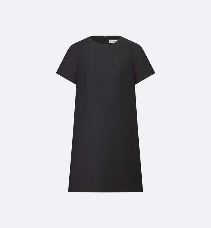 Straight Dress • Black Wool and Silk