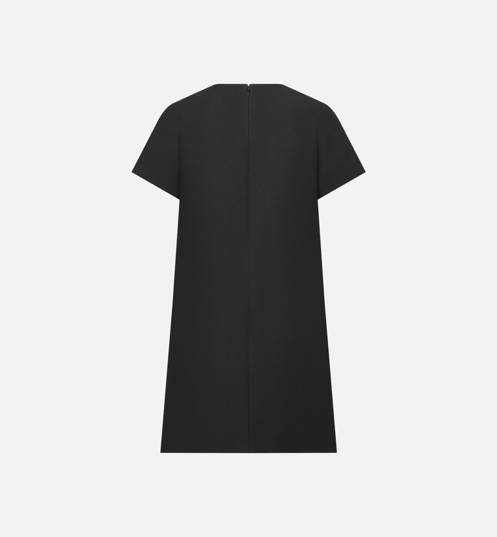Straight Dress • Black Wool and Silk