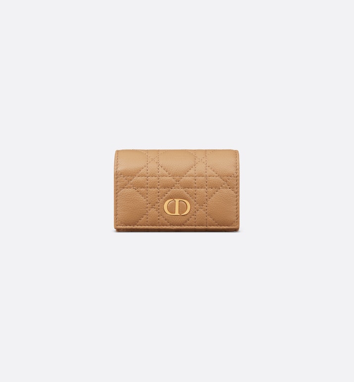 Dior Caro XS Wallet • Medium Tan Supple Cannage Calfskin