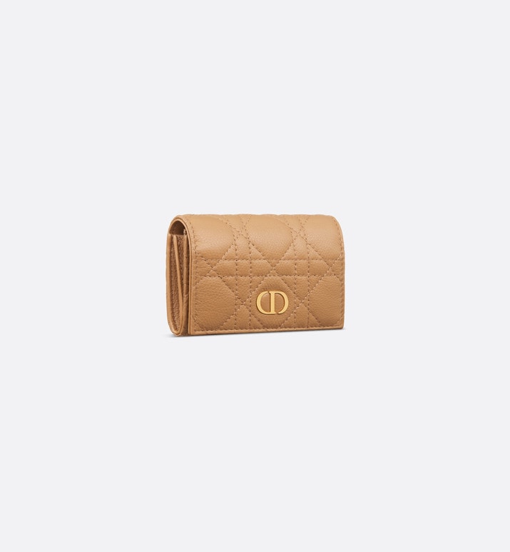 Dior Caro XS Wallet • Medium Tan Supple Cannage Calfskin
