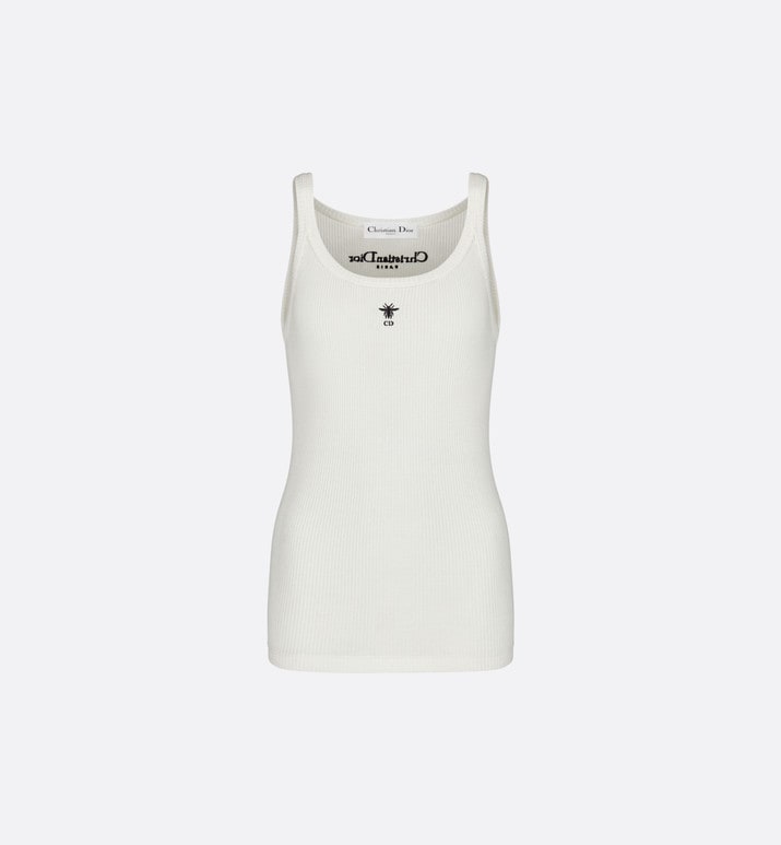 Tank Top • White Ribbed Cotton Jersey