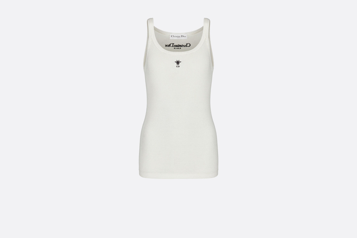 Tank Top • White Ribbed Cotton Jersey