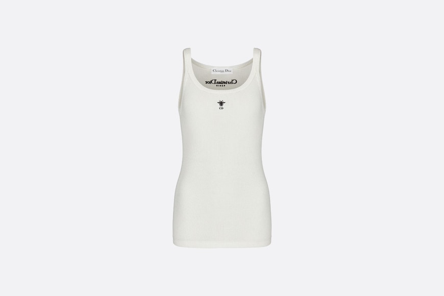 Tank Top • White Ribbed Cotton Jersey
